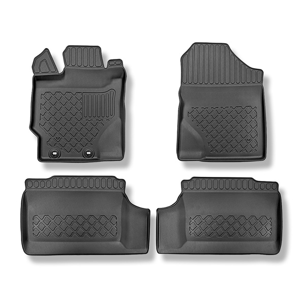 Tappetini Auto in TPE compatibili con Toyota Yaris III Hatchback (09.2011-08.2020) - tappeti auto neri