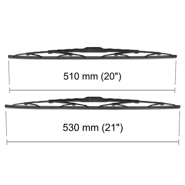 Spazzole tergicristallo anteriori compatibili con Nissan Primera II Station Wagon, Liftback, Berlina (06.1996-12.2001) - tergicristalli auto - lame tergilunotto - spazzole standard