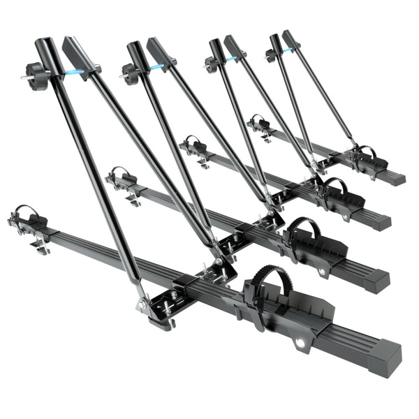 4x Portabici da tetto, Portabiciclette con barra in acciaio - 4xM-04
