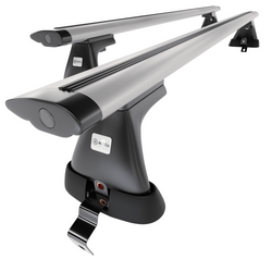 Barre portatutto in alluminio compatibili con Volvo V50 Station Wagon (2004-2012) - senza punti di fissaggio di serie - portapacchi auto colore argento - portabagagli barre da tetto