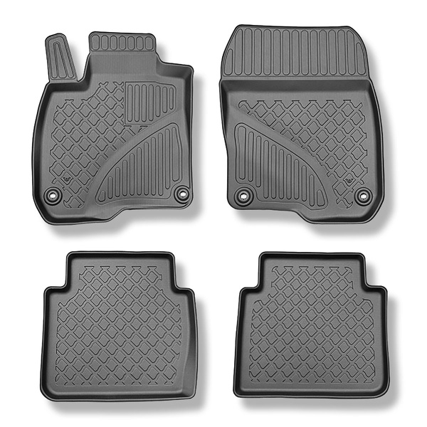 Tappetini Auto in TPE compatibili con Honda CR-V V (RW) SUV (10.2018-....) - senza la terza fila di sedili; anche per la versione ibrida - tappeti auto neri