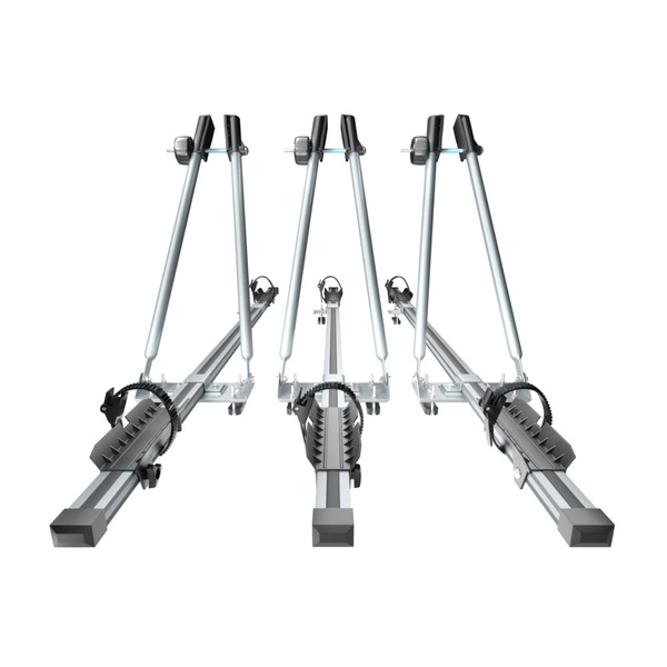 3x Portabici da tetto, Portabiciclette con barra in alluminio e chiusura a chiave - 3xM-08