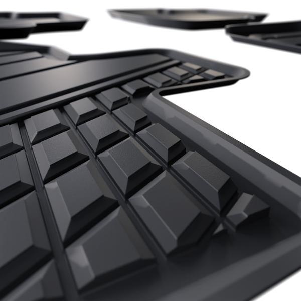 Tappetini Auto in TPE compatibili con Volkswagen Golf VIII mHEV Hatchback (2024-....) - con cambio automatico - tappeti auto neri