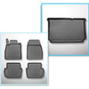 Completo di tappetini e tappetino per bagagliaio TPE PREMIUM per: Ford Fiesta VII 07.2017-2023 (Hatchback) - bagagliaio inferiore; modelli senza pavimento mobile del bagagliaio; anche per la versione ibrida