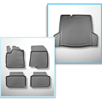 Completo di tappetini e tappetino per bagagliaio TPE per: Dacia Logan III 01.202