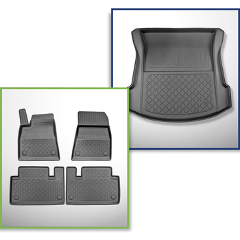 Completo di tappetini e tappetino per bagagliaio TPE per: Tesla Model 3 07.2017-