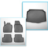Completo di tappetini e tappetino per bagagliaio TPE PREMIUM per: Seat Ibiza V 6F Hatchback (06.2017-....) - bagagliaio inferiore; modelli senza pavimento mobile del bagagliaio