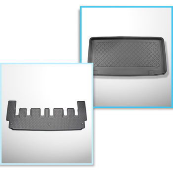 Completo di tappetini e tappetino per bagagliaio TPE per: Ford Tourneo Custom 02