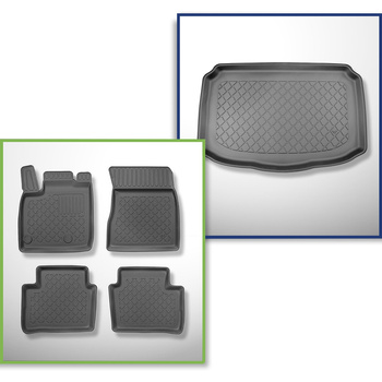 Completo di tappetini e tappetino per bagagliaio TPE per: Nissan Qashqai III Mil