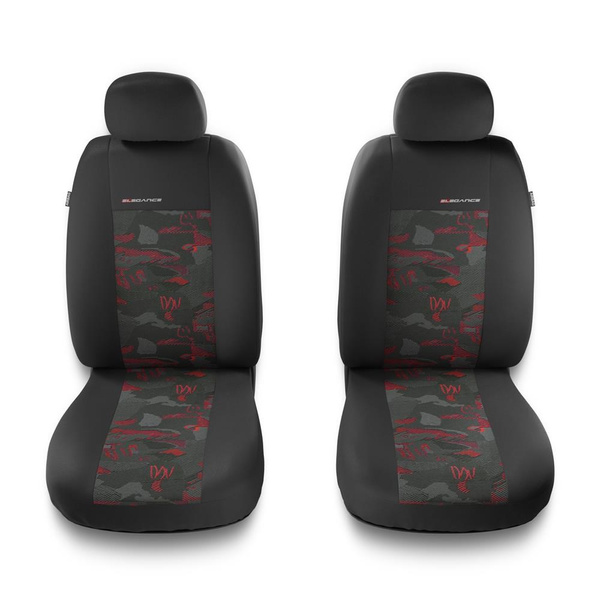 Coprisedili anteriori compatibili con Skoda Yeti (2009-2017) - fodere sedili universali - set coprisedili auto - 2UNE-RD