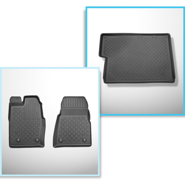 Completo di tappetini e tappetino per bagagliaio TPE per: Ford Tourneo Custom L2 01.2013-2018 (Van)
