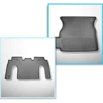 Completo di tappetini e tappetino per bagagliaio TPE per: Tesla Model X 01.2021-