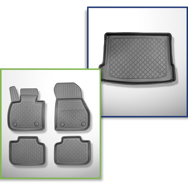 Completo di tappetini e tappetino per bagagliaio TPE per: BMW X2 F39 03.2018-10.2023 (SAC)