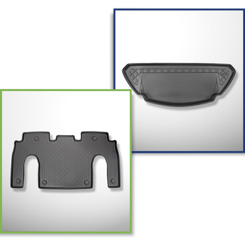 Completo di tappetini e tappetino per bagagliaio TPE per: Tesla Model X 10.2016-