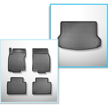 Completo di tappetini e tappetino per bagagliaio TPE per: Nissan X-Trail III T32