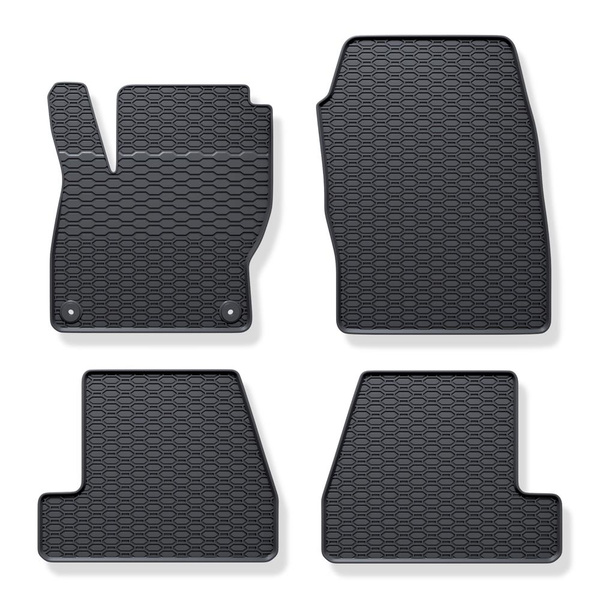Tappetini auto in gomma compatibili con Ford Focus III Hatchback, Station Wagon, Berlina (2011-2018) - tappeti gomma - nero - 4 pz.