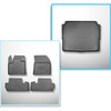 Completo di tappetini e tappetino per bagagliaio TPE per: Peugeot 3008 II 11.2016-11.2023 (SUV) - bagagliaio inferiore predisposto per il pavimento mobile del bagagliaio; sotto/senza pavimento mobile del bagagliaio (Flex Floor); non per la versione ibrida