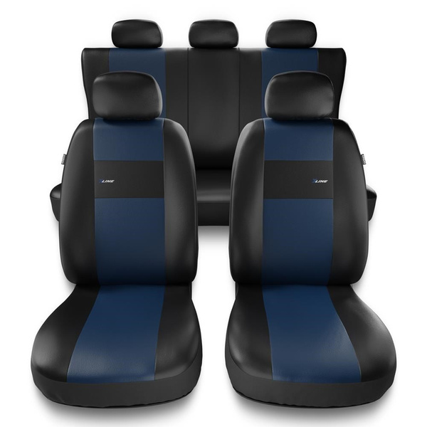 Coprisedili compatibili con Ford Fiesta MK5, MK6, MK7, MK8 (1999-2019) - fodere sedili universali - set coprisedili auto - XL-BL