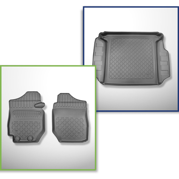Completo di tappetini e tappetino per bagagliaio TPE per: Suzuki Jimny II GJ Pro 2021-.... (SUV) - 2 posti; anche per la versione Pro; con cambio manuale