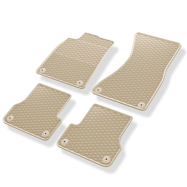 Tappetini auto in gomma compatibili con Audi A7 4G Sportback (2010-2018) - tappeti gomma - beige - 4 pz.