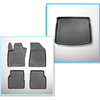 Completo di tappetini e tappetino per bagagliaio TPE per: Jeep Compass II MP 08.2017-.... (SUV) - con pavimento mobile del bagagliaio; per il livello superiore e inferiore del pavimento; non per versione Plug-in ibrida