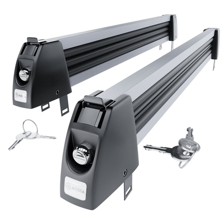 Portasci per barre portatutto - Ski rack M-7703s - argento - per 3 paia di sci o 2 tavole da snowboard