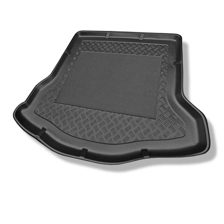 Vasca baule compatibile con Ford Focus III Berlina (05.2011-08.2018) - con ruota di scorta o kit di riparazione - tappetino per bagagliaio - tappeto bagagliaio per auto