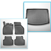 Completo di tappetini e tappetino per bagagliaio TPE per: Seat Leon IV KL 03.2020-.... (Hatchback) - bagagliaio superiore; pavimento mobile nella posizione più alta; non per versione mHEV