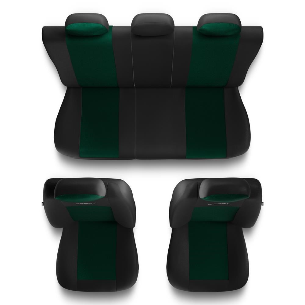 Coprisedili compatibili con Nissan Qashqai I, II (2007-2019) - fodere  sedili universali - set coprisedili auto - S-GR verde