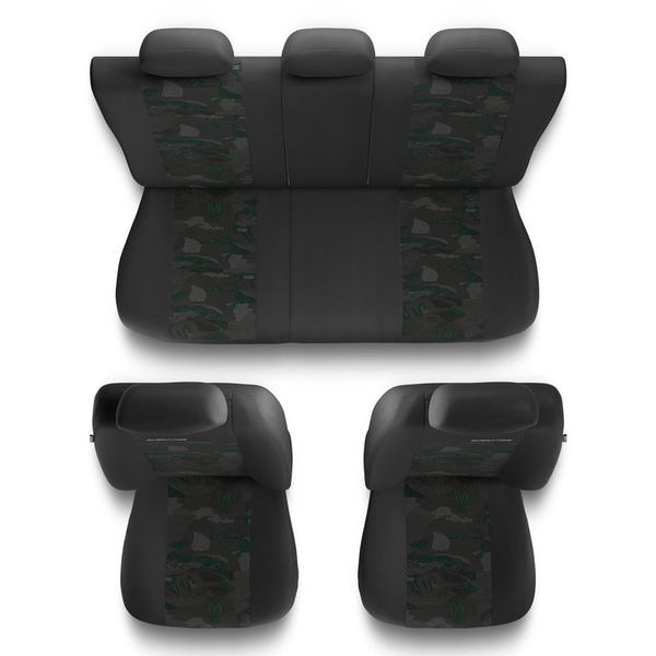 Coprisedili compatibili con Alfa Romeo 159 (2005-2011) - fodere sedili universali - set coprisedili auto - UNE-GR