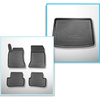 Completo di tappetini e tappetino per bagagliaio TPE per: Mercedes-Benz Classe B W246, W247 10.2011-12.2018 (Sports Tourer) - bagagliaio superiore; con doppio piano di carico (con EASY VARIO PLUS SYSTEM (piano di carico piatto)); non per versione Plug-in 