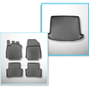 Completo di tappetini e tappetino per bagagliaio TPE per: Renault Clio IV 03.2013-2023 (Sporter) - bagagliaio superiore