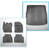 Completo di tappetini e tappetino per bagagliaio TPE per: Suzuki Swace 11.2020-.... (Station Wagon) - bagagliaio superiore (soglia di carico piana); pavimento mobile nella posizione più alta