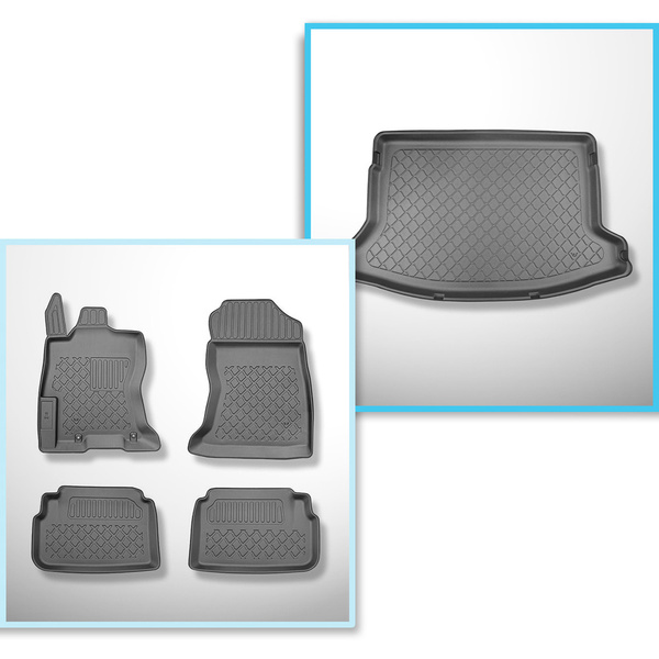 Completo di tappetini e tappetino per bagagliaio TPE per: Subaru XV II e-Boxer 12.2019-10.2023 (SUV)