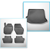 Completo di tappetini e tappetino per bagagliaio TPE per: Volvo V60 10.2010-01.2018 (Station Wagon) - non per versione Plug-in ibrida