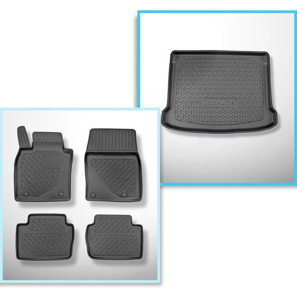 Completo di tappetini e tappetino per bagagliaio TPE per: Mazda 3 IV BP 03.2019-.... (Hatchback)