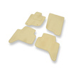 Premium tappetini auto in velluto compatibili con Mitsubishi L200 IV (2006-2015) - tappeti auto beige