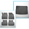 Completo di tappetini e tappetino per bagagliaio TPE per: Opel Astra K 11.2015-12.2021 (Hatchback) - bagagliaio superiore; con ruota di scorta temporanea