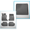 Completo di tappetini e tappetino per bagagliaio TPE per: BMW 5 F11 2013-04.2017 (Touring) - X-drive; distanza guide sedili anteriori (parte posteriore) 365 mm