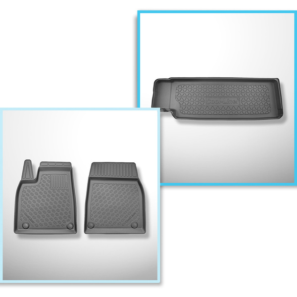 Completo di tappetini e tappetino per bagagliaio TPE per: Tesla Model X 01.2021-.... (SUV)