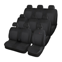 Coprisedili su misura compatibili con Ford Transit Custom Van (2012-2023) per tre file di sedili (2+1; 6x1) - fodere sedili - set coprisedili auto - E4