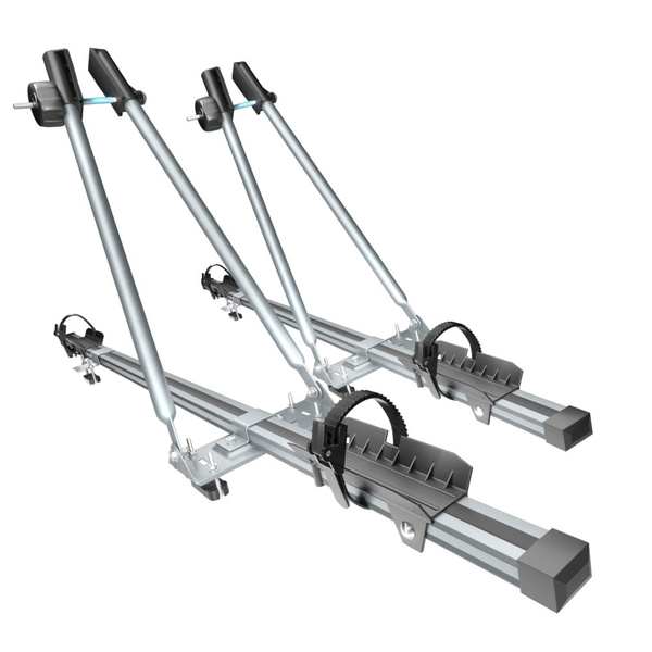 2x Portabici da tetto, Portabiciclette con barra in alluminio e chiusura a chiave - 2xM-08