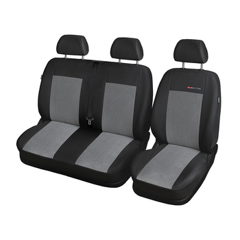 Coprisedili su misura compatibili con Peugeot Partner II Van (2008-2019) sedile del guidatore e sedile doppio - fodere sedili - set coprisedili auto - E2