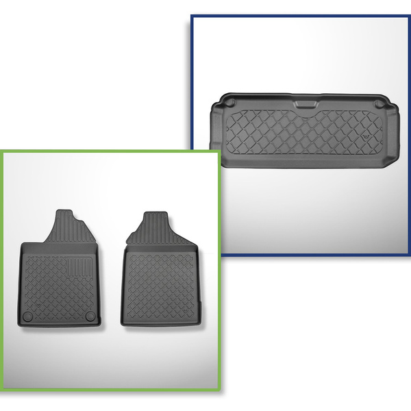 Completo di tappetini e tappetino per bagagliaio TPE per: Aixam Miniauto Cross 2010-2016 (Hatchback)
