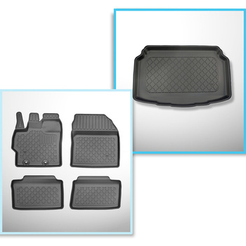 Completo di tappetini e tappetino per bagagliaio TPE per: Mazda 2 IV Hybrid 03.2