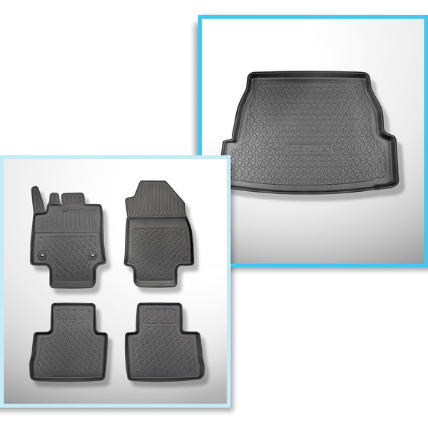 Completo di tappetini e tappetino per bagagliaio TPE per: Toyota RAV4 V 01.2019-.... (SUV)