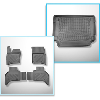 Completo di tappetini e tappetino per bagagliaio TPE per: Land Rover Defender (L