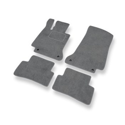 Premium tappetini auto in velluto compatibili con Mercedes-Benz Classe C W205 (2013-2021) - tappeti auto grigio