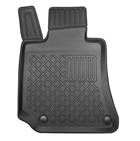 Completo di tappetini e tappetino per bagagliaio TPE per: Mercedes-Benz Classe E W212 03.2009-03.2016 (Berlina) - senza ali; la superficie del bagagliaio si solleva presso i sedili posteriori