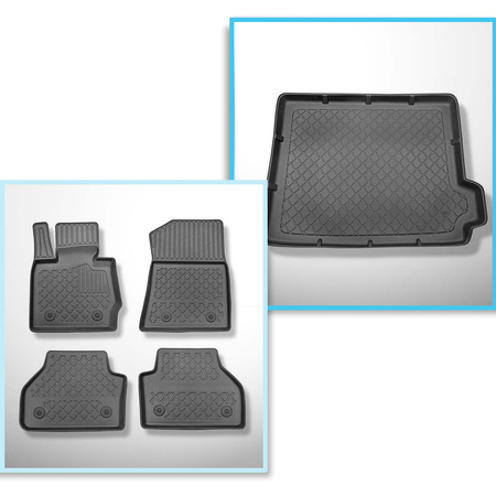 Completo di tappetini e tappetino per bagagliaio TPE per: BMW X4 F25 SAC (07.2014-03.2018)